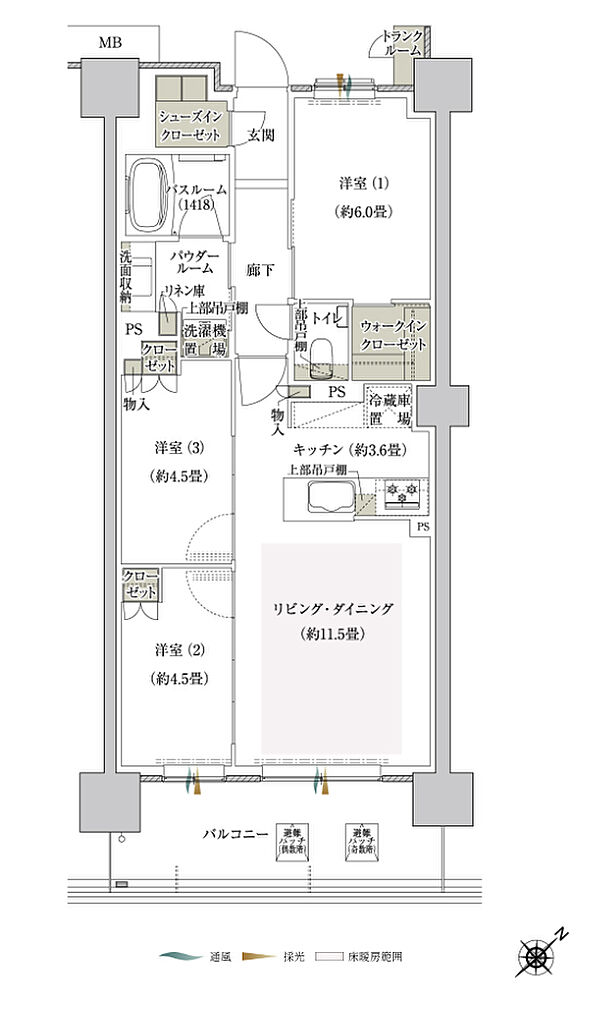 プレミスト鶴見花月総持寺ステーションフロント 間取り AL