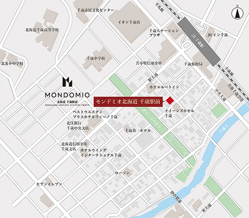 モンドミオ北海道　千歳駅前：案内図