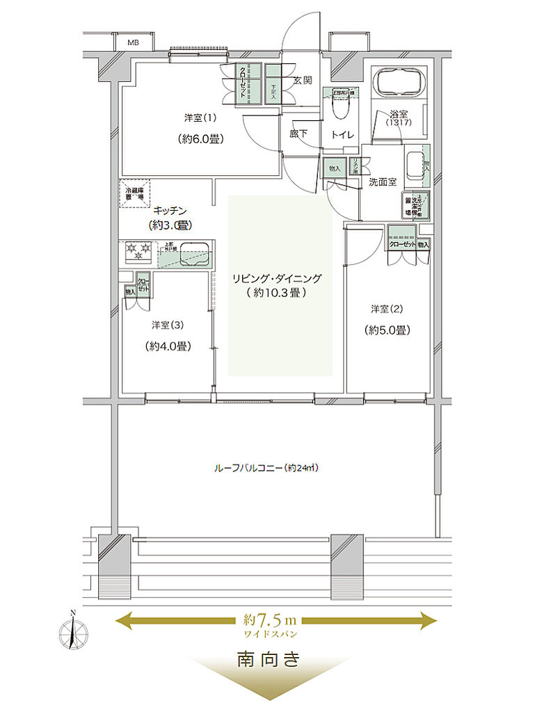 クレストラフィーネ新川崎 間取り Lr