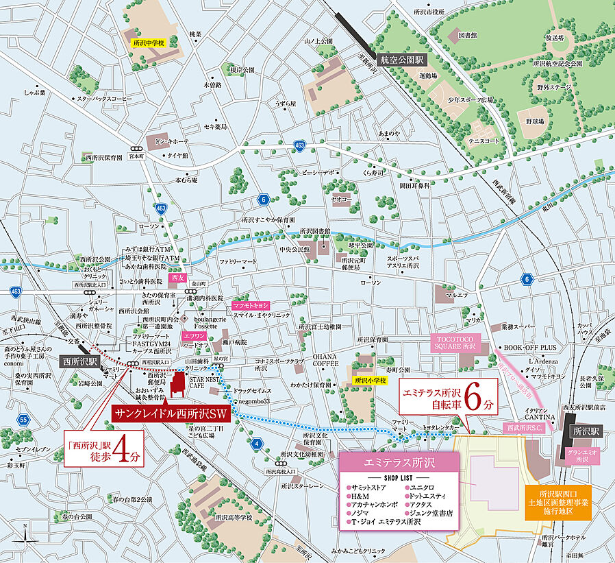 サンクレイドル西所沢ステーションウィズ：案内図