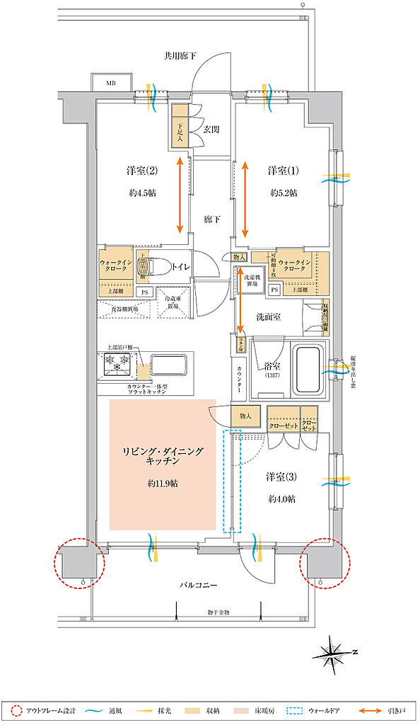 サンクレイドル南鳩ヶ谷ステーションウィズ 間取り H