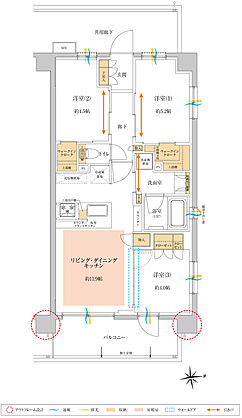 サンクレイドル南鳩ヶ谷ステーションウィズ 間取り H
