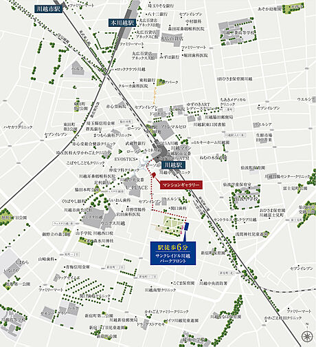 サンクレイドル川越パークフロント 現地案内図