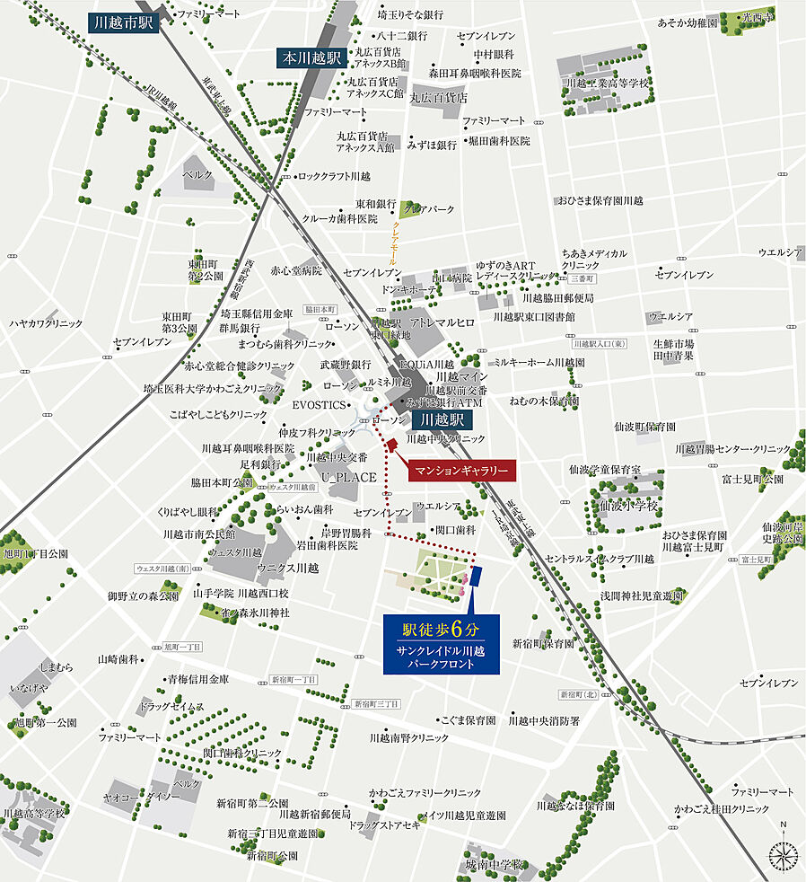 サンクレイドル川越パークフロント：案内図