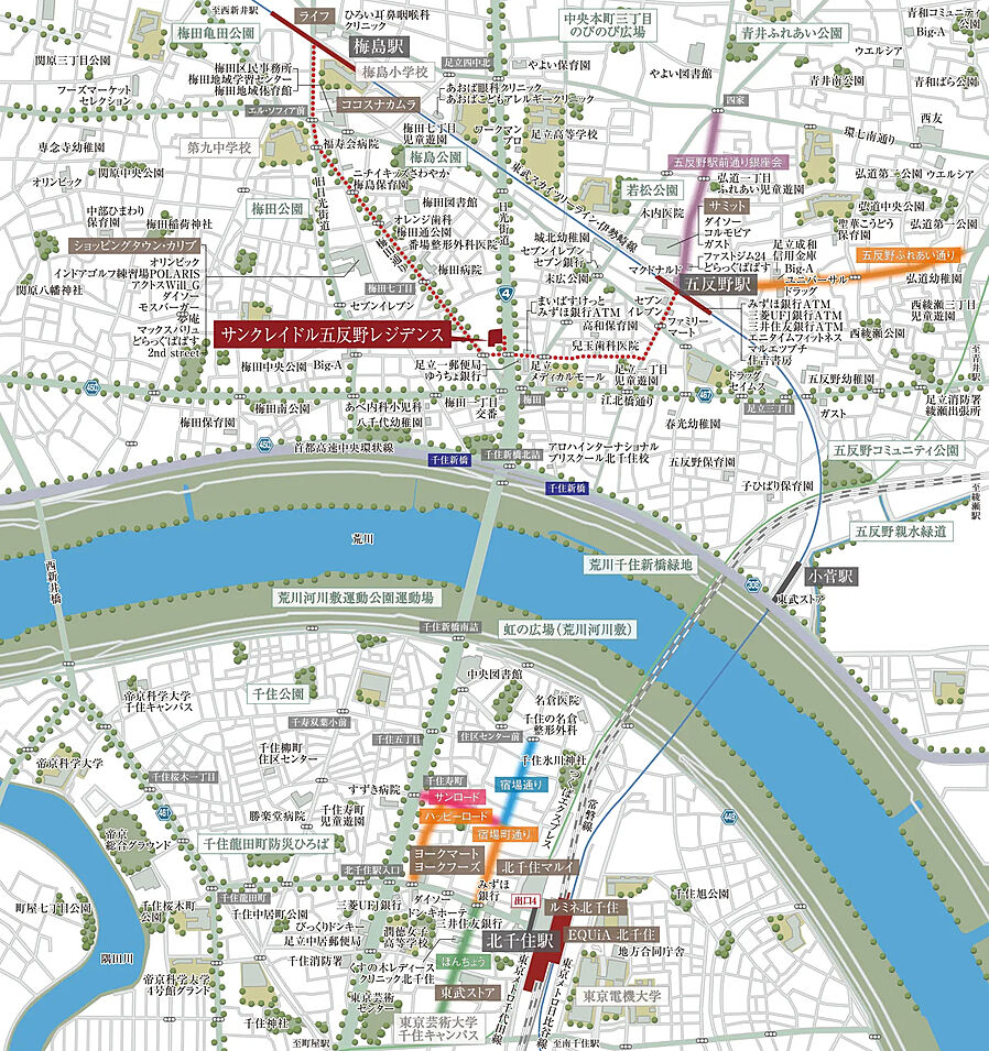 サンクレイドル五反野レジデンス：案内図