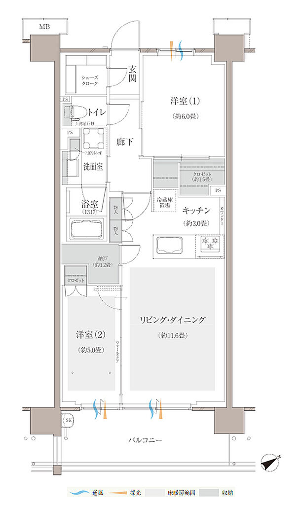 多摩川シーズンズ 間取り 【先着順】C20