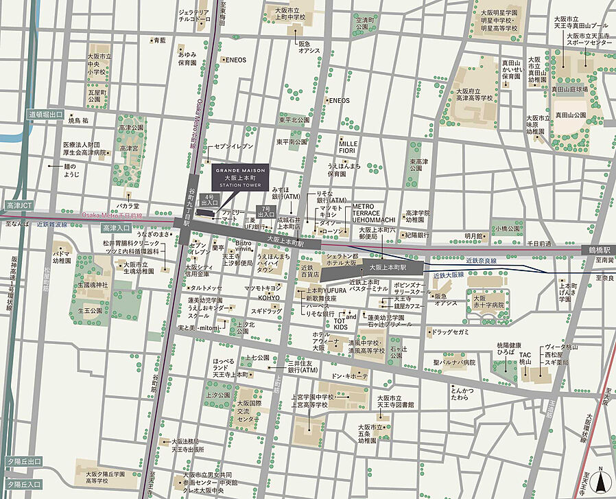グランドメゾン大阪上本町STATION TOWER：案内図