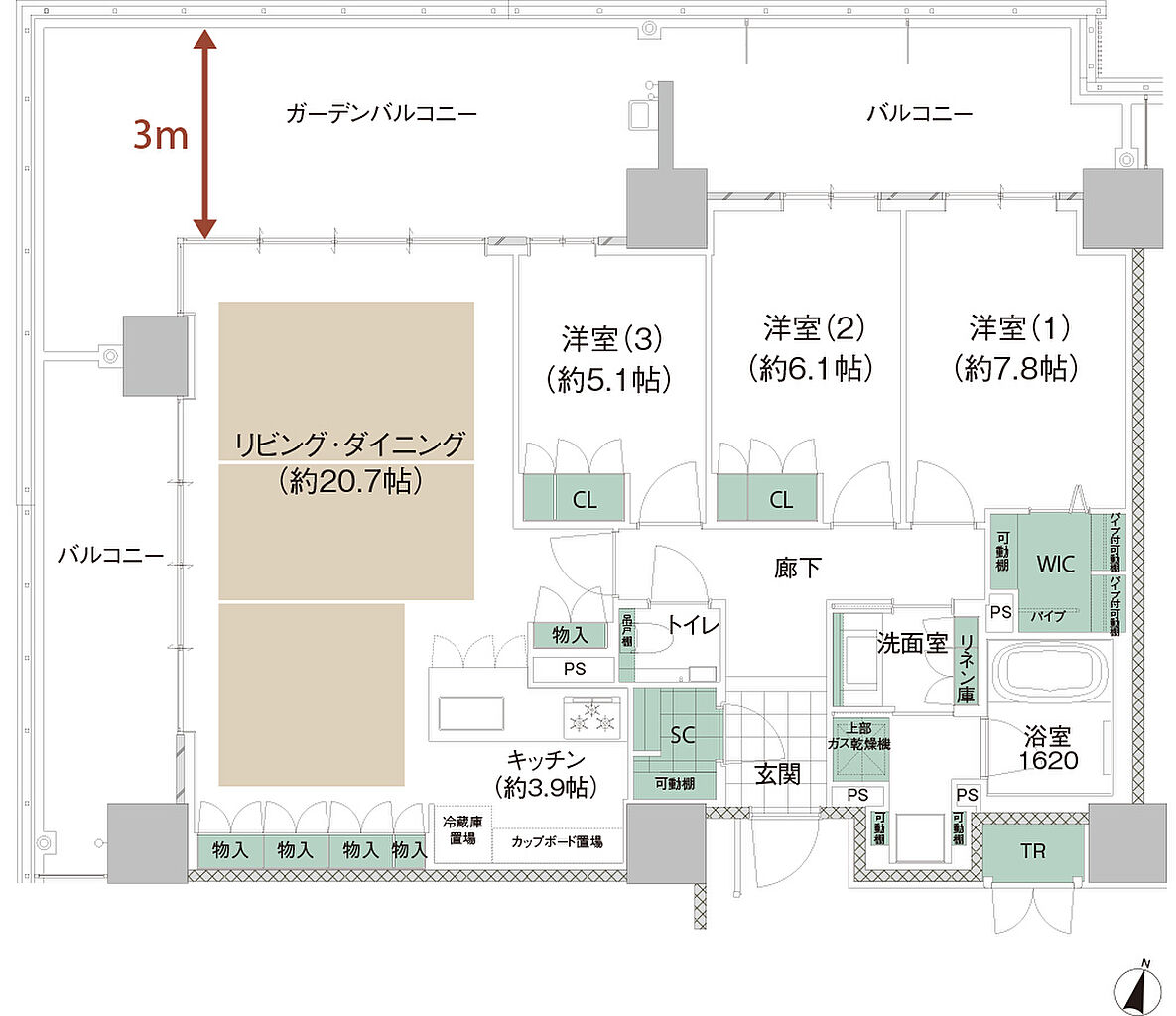 ISLANDCITY THE GARDEN Residence-II 間取り K