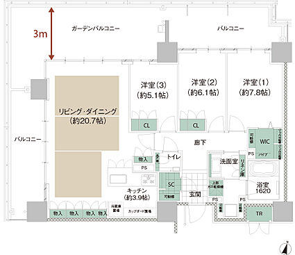 ISLANDCITY THE GARDEN Residence-II 間取り K
