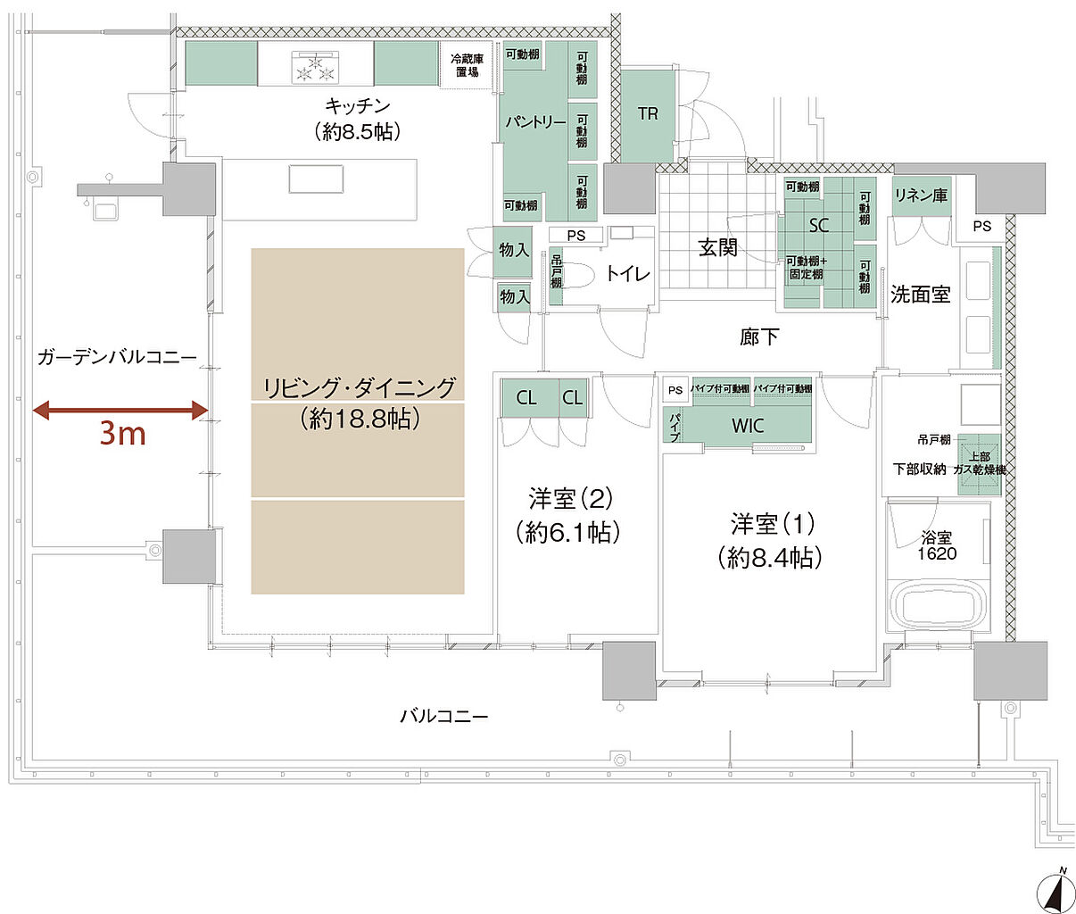 ISLANDCITY THE GARDEN Residence-II 間取り O