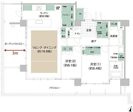 ISLANDCITY THE GARDEN Residence-II 間取り O