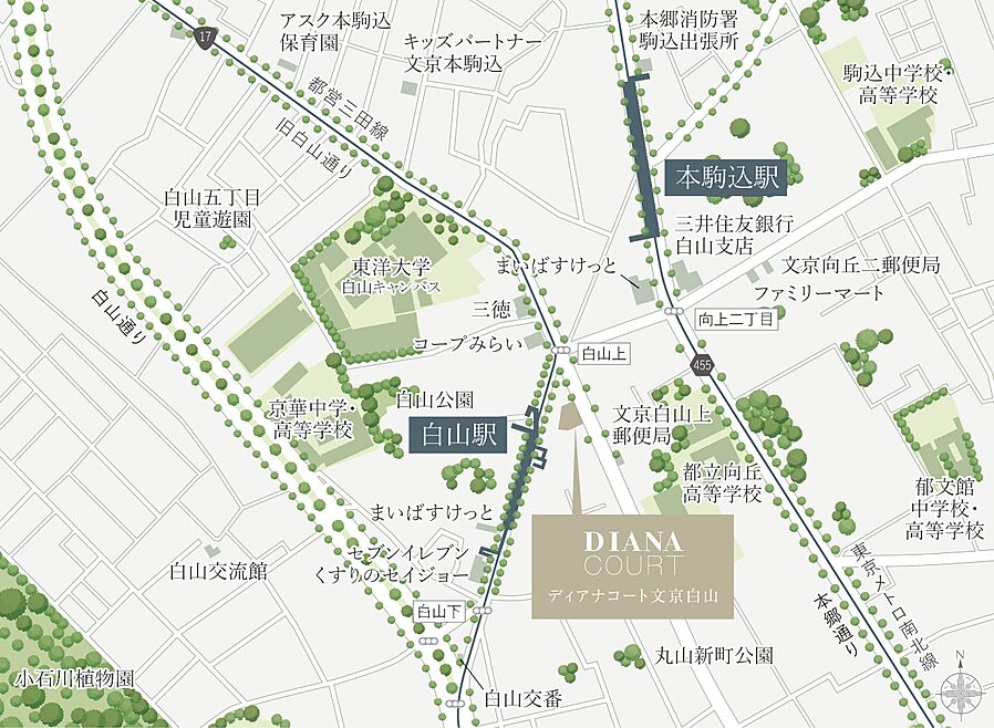 ディアナコート文京白山：案内図
