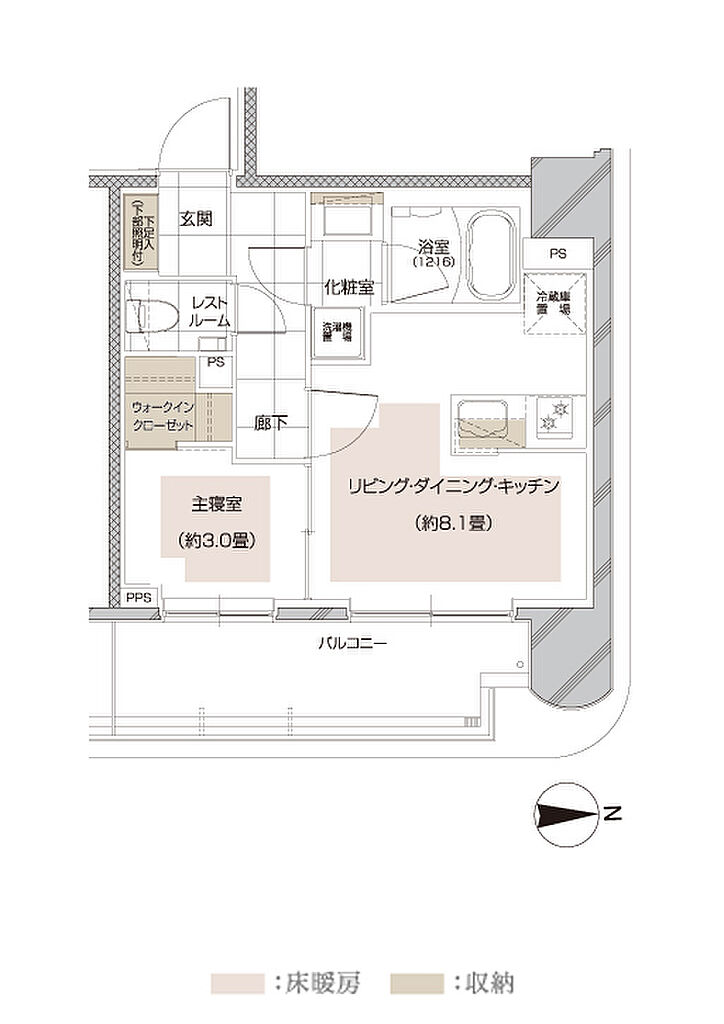 ピアース武蔵小杉レジデンス 間取り F