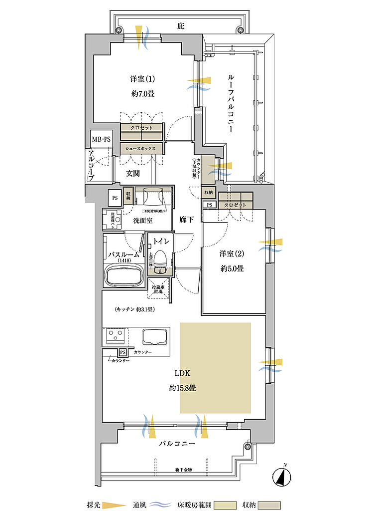 ワコーレ神戸上筒井通レジデンス 間取り G