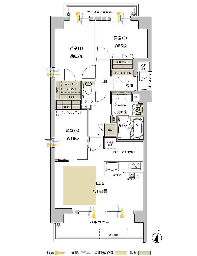 ワコーレ神戸上筒井通レジデンス 間取り A