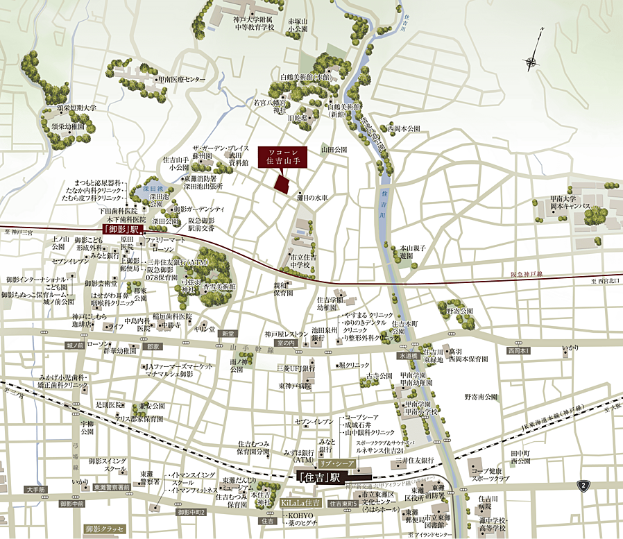 ワコーレ住吉山手：案内図