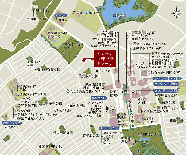 ワコーレ西神中央セレーナ 現地案内図