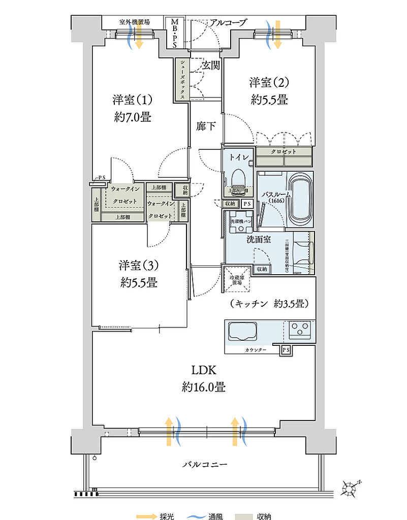 ワコーレ西神中央セレーナ 間取り E
