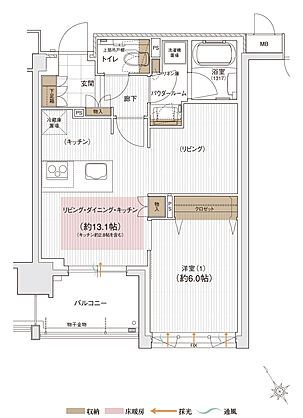 ユニハイム エクシア金沢梅ノ橋 間取り D2