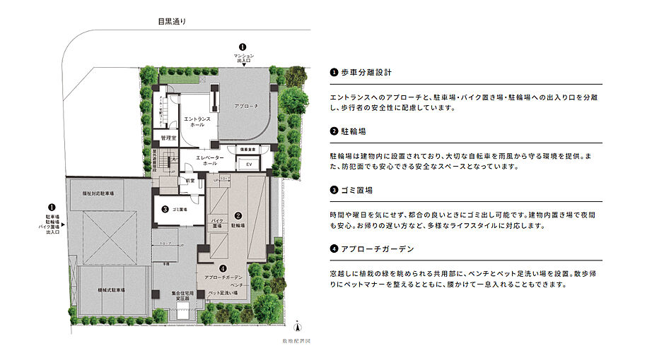 ウィルローズ自由が丘 敷地配置図