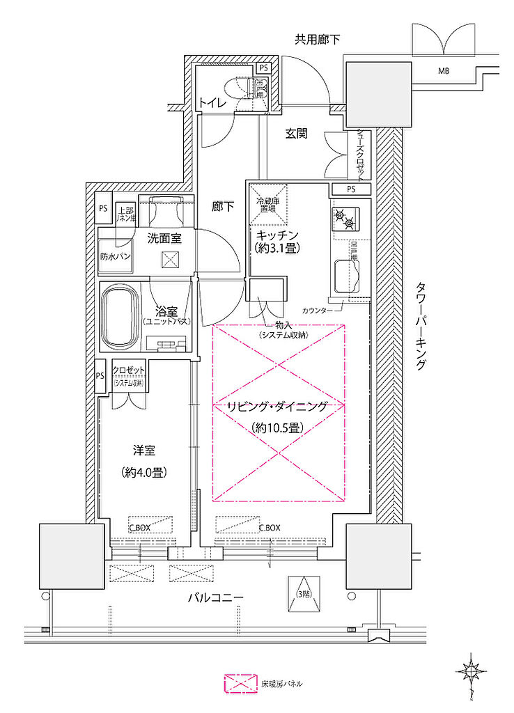 ローレルタワー堺筋本町 間取り 【先着順】CN