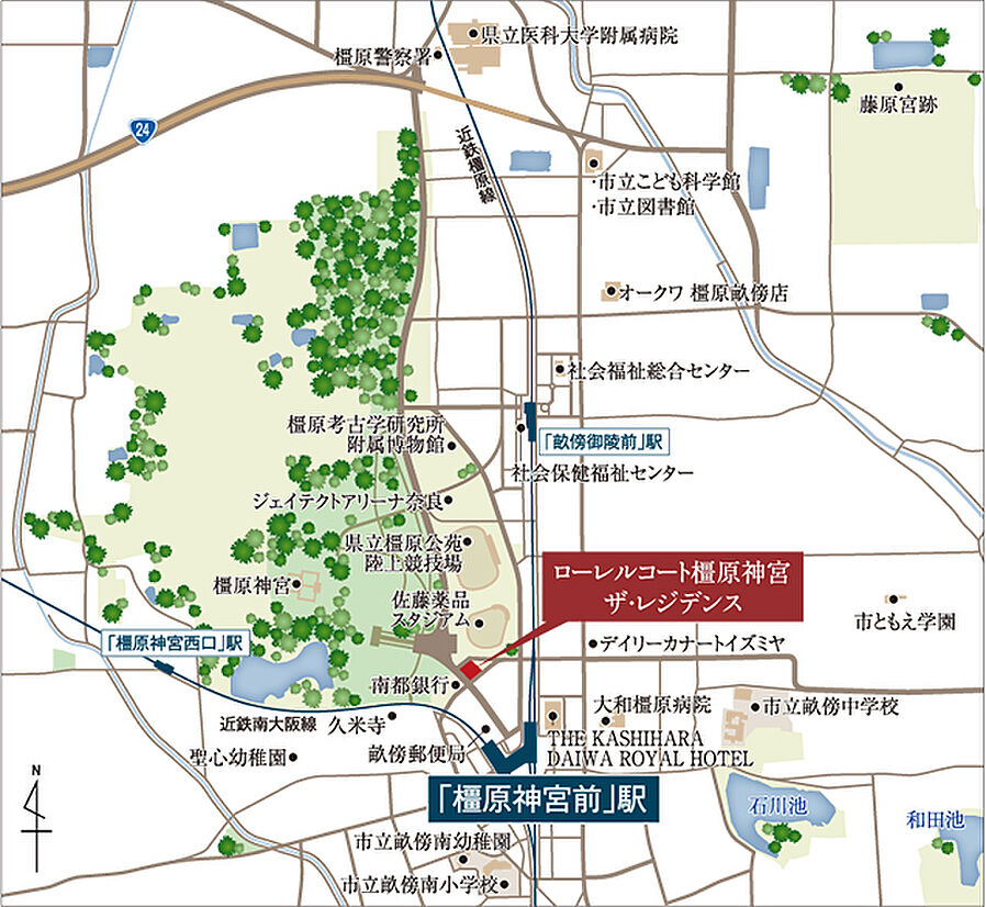 ローレルコート橿原神宮ザ・レジデンス：案内図