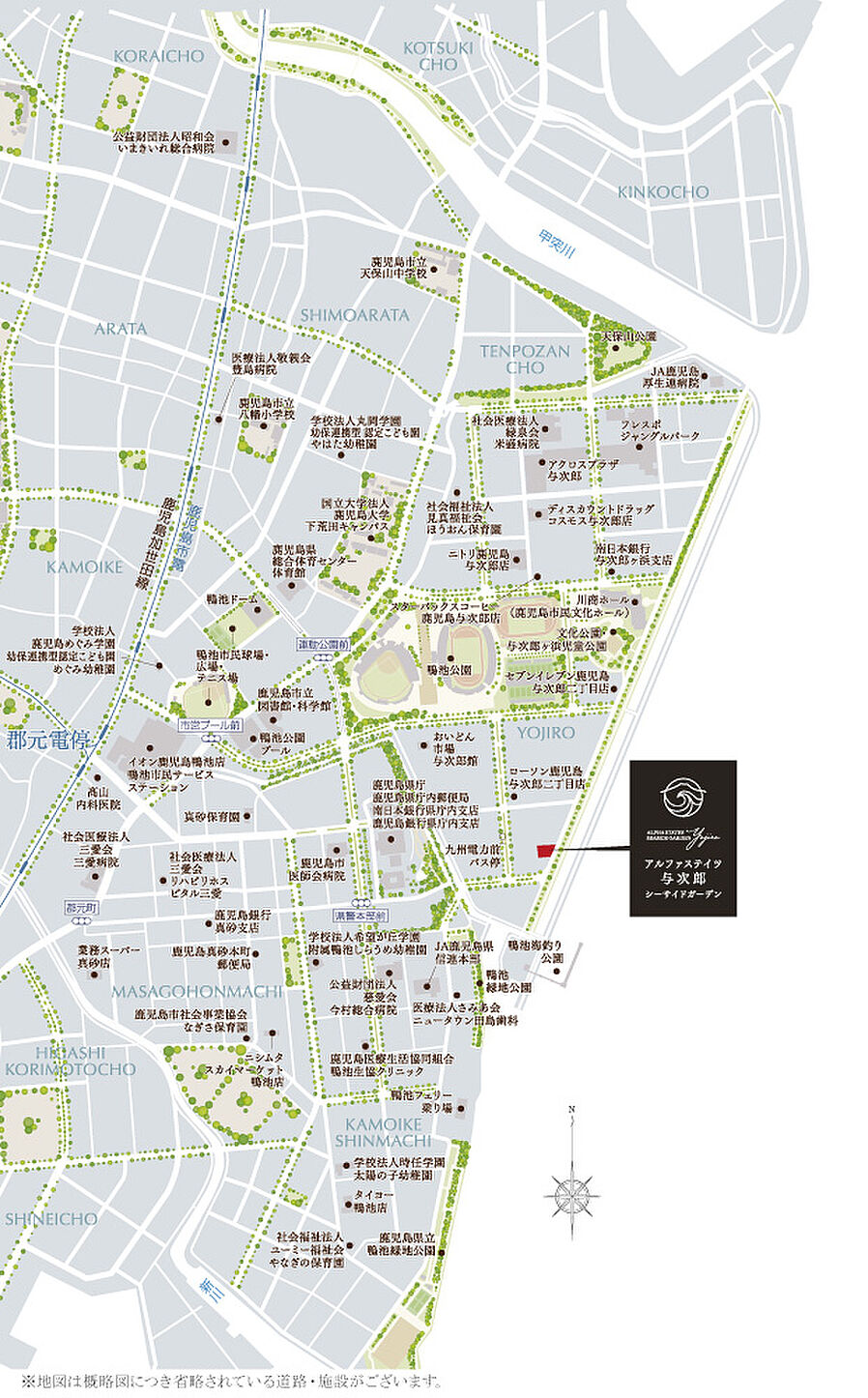 アルファステイツ与次郎シーサイドガーデン：案内図