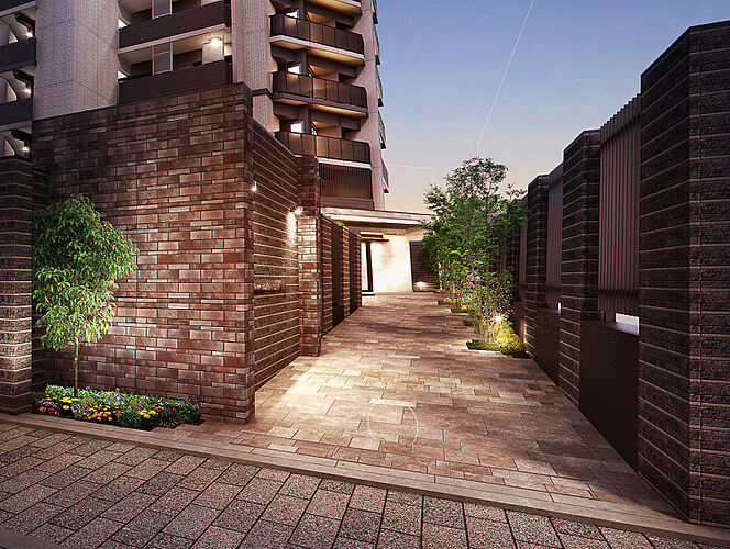 アルファステイツ庚午中 エントランスアプローチ完成予想CG