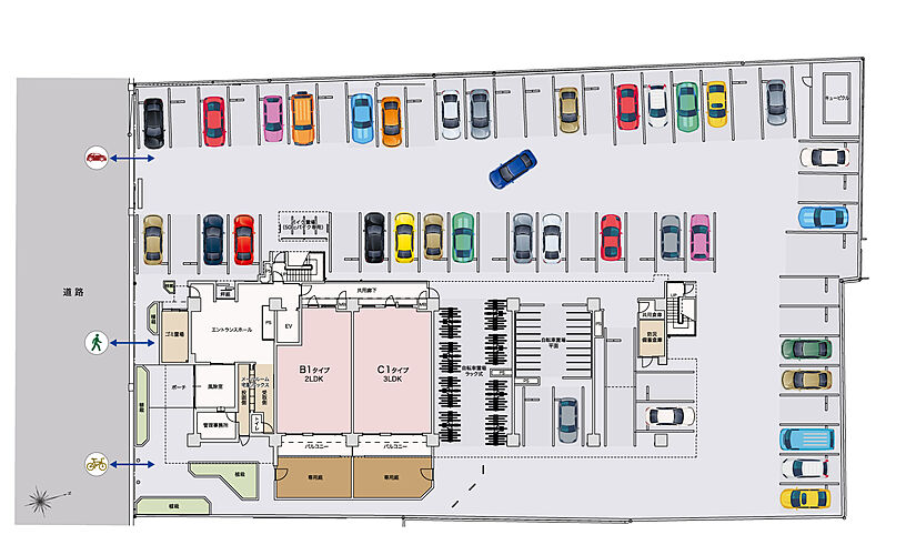 アルファステイツ桜通り十文字 敷地配置図イラスト