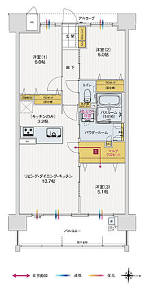 アルファステイツ衣山駅 間取り F