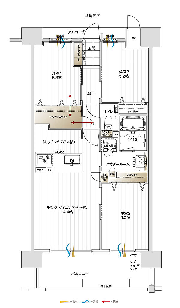 アルファステイツ鷹匠町 間取り C1