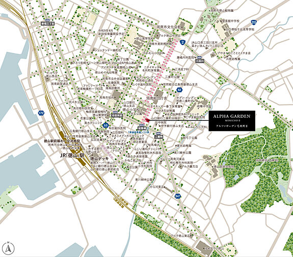 アルファガーデン毛利町II 現地案内図