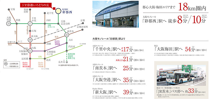ジオ彩都いろどりの丘：交通図