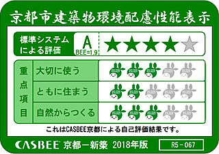 ジオ京都桂川テラス 京都市建築物環境配慮性能表示