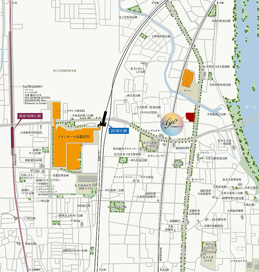 ジオ京都桂川テラス：案内図