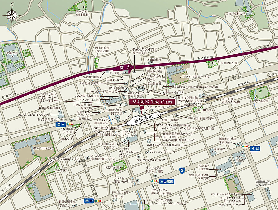 ジオ岡本 The Class：案内図