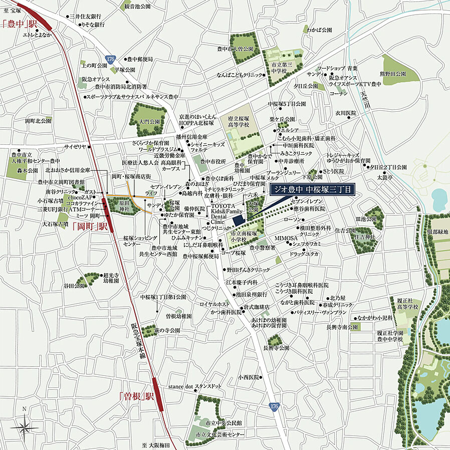 ジオ豊中 中桜塚三丁目：案内図