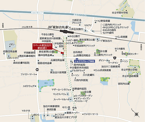 リベール東加古川駅前通り 現地案内図