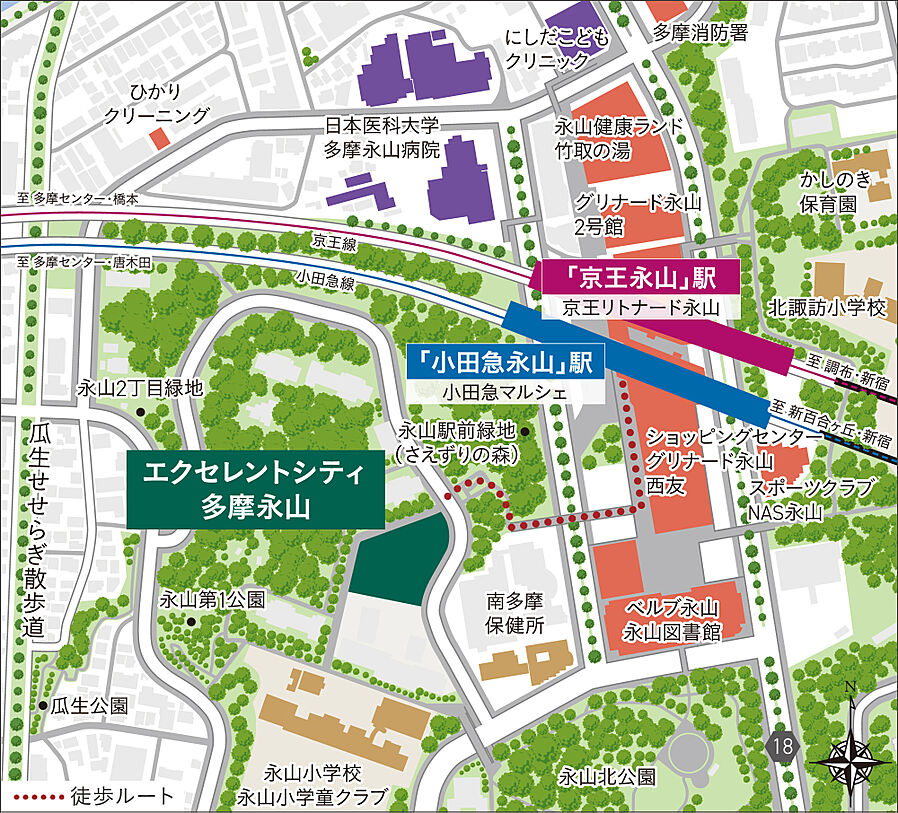 エクセレントシティ多摩永山：案内図