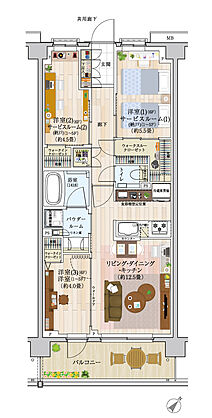 エクセレントシティ久米川ステーションサイド 間取り F