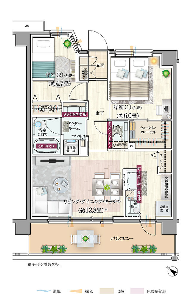 エクセレントシティ清瀬ザ・グレイス 間取り L