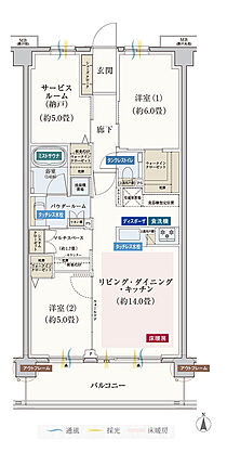 エクセレントシティ元住吉ザ・レジデンス 間取り G1