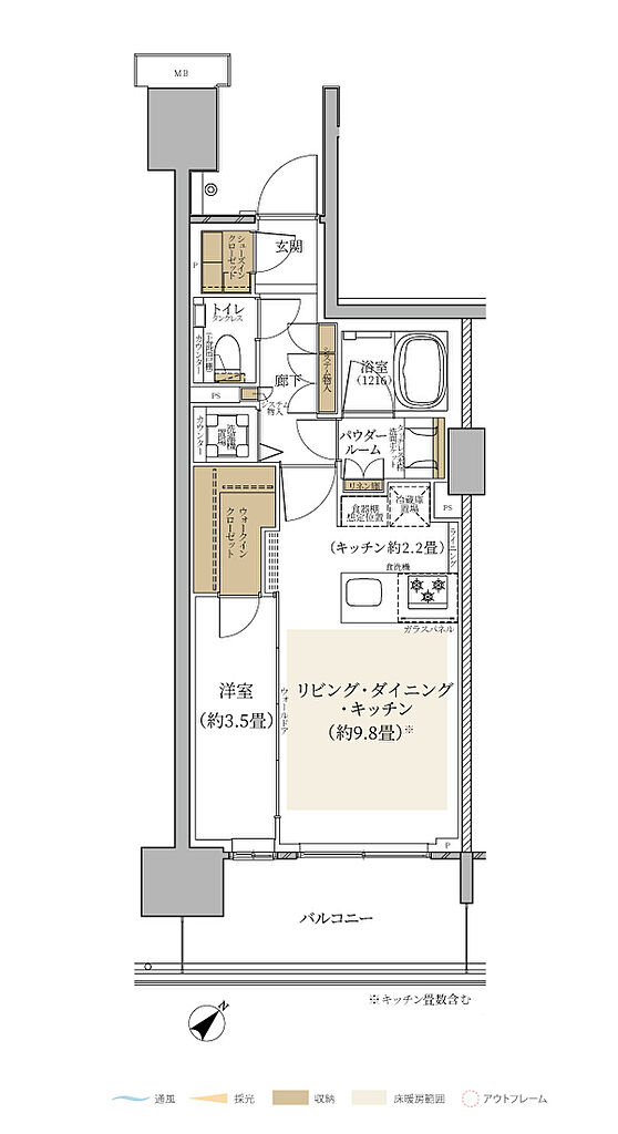 エクセレントシティ稲毛海岸 THE STATION GRAN 間取り I1