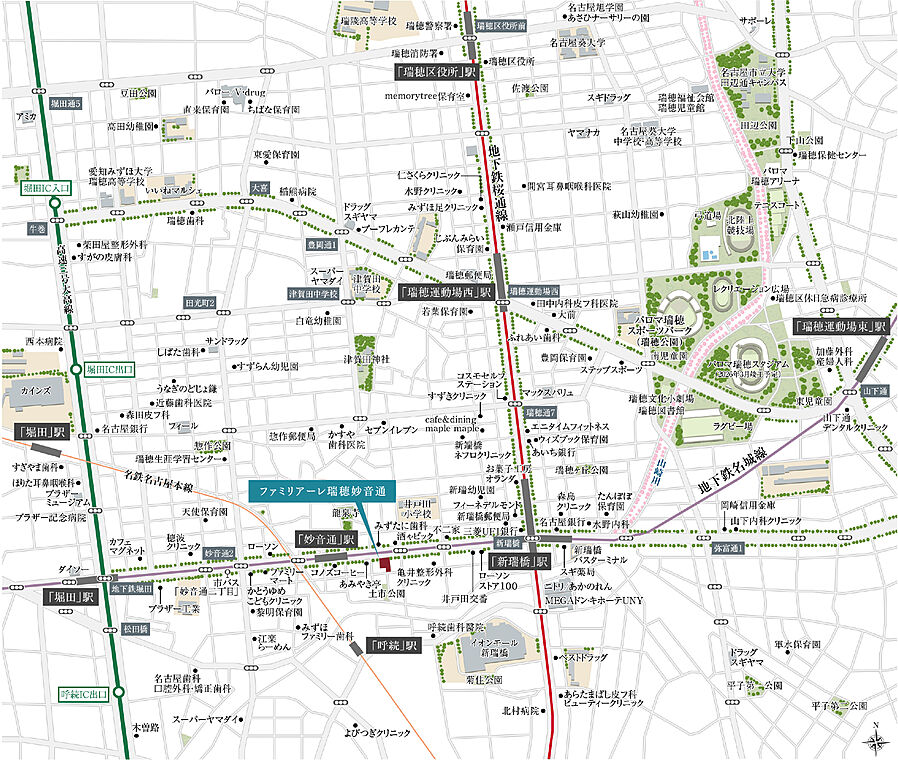 ファミリアーレ瑞穂妙音通：案内図