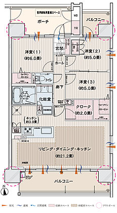 モアグレース 一宮アリーナ 間取り C