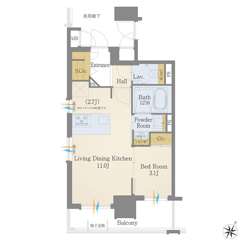 モントーレ六本松 ザ・マーク 間取り D2