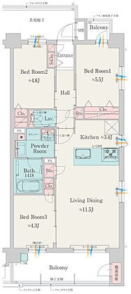 モントーレ室見リバーサイド 間取り F