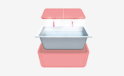 [保温浴槽] 高断熱の保温浴槽を採用しているため、追い焚き回数を減らし光熱費も節約できます。また、浴槽は低床タイプです。※概念図