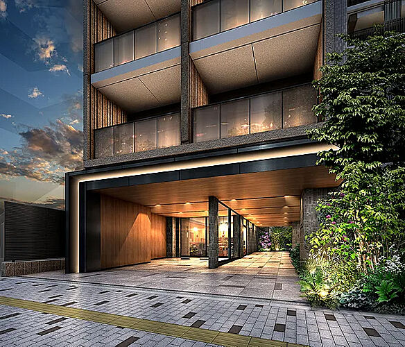 ソルティア府中宮町 エントランスアプローチ完成予想CG