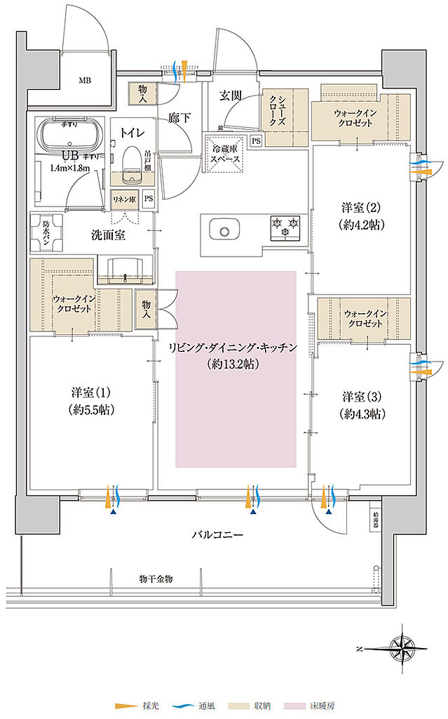 ポレスター大和ステーションビュー 間取り B